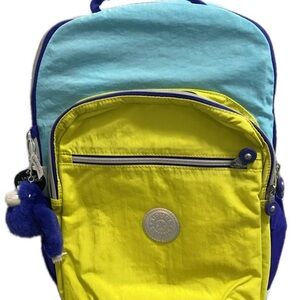 Kipling Aqua and Yellow Kids Backpack